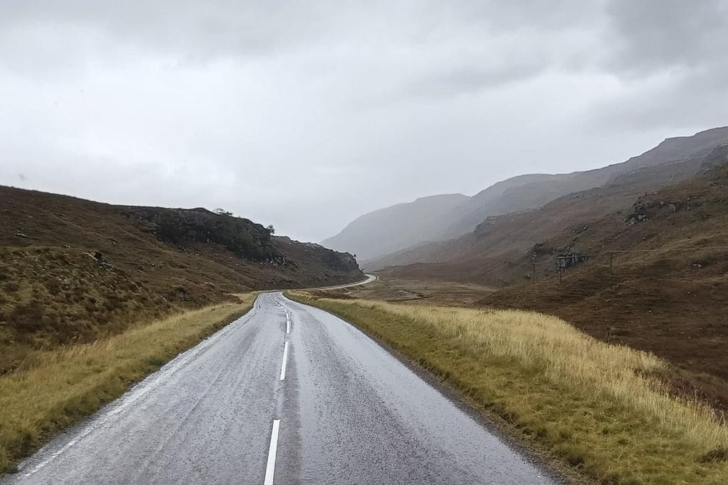 The Old Military Road with Glenshee in the background.